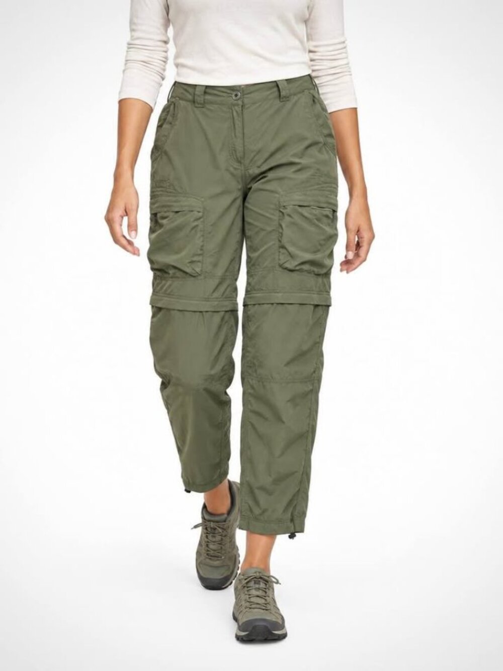 ExOfficio Women's Convertiable Olive Green Nylon Hiking Pants/Shorts [size 16]